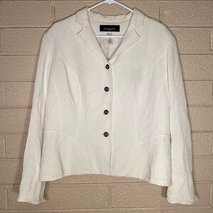 Jones New York Chico's Ivory Button-Up Blazer